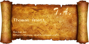Thomae Anett névjegykártya